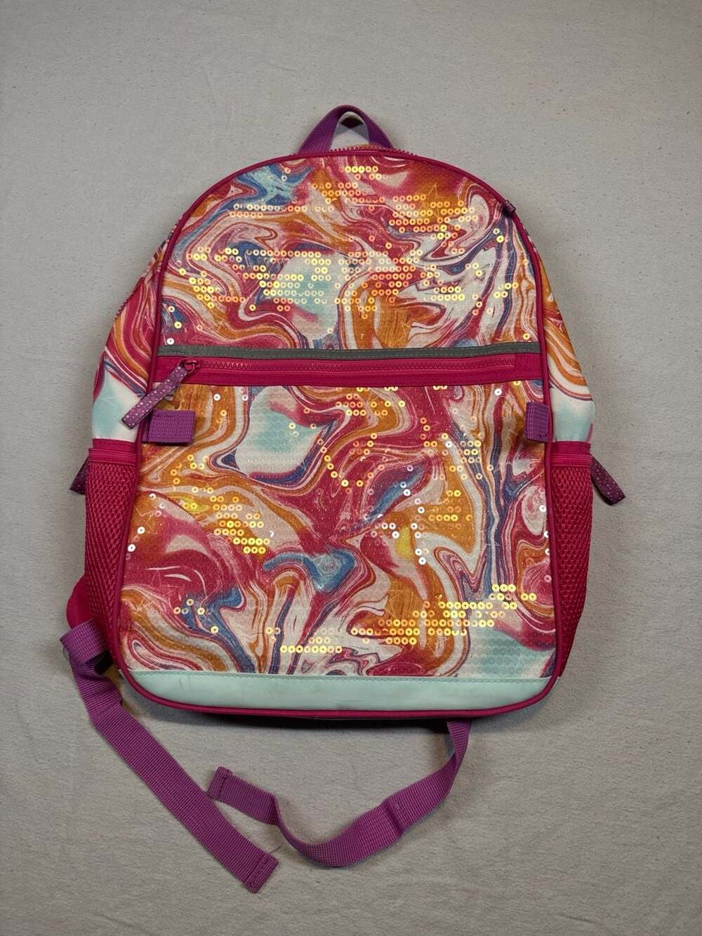 Wonder Nation Marbleized Fuchsia Thrill Sequin Backpack